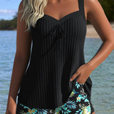 Julia | Tankini a rayas con parte inferior de baño de dos piezas