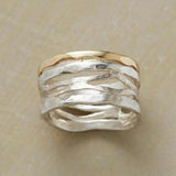 Anillo vintage en oro y plata vacío