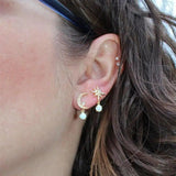 Pendientes en forma de Luna y Estrella en Oro y Ópalo