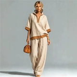 Conjunto Vintage Femenino con Apariencia de Tela