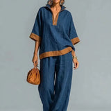 Conjunto Vintage Femenino con Apariencia de Tela