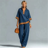 Conjunto Vintage Femenino con Apariencia de Tela