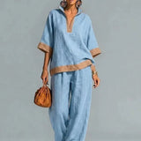 Conjunto Vintage Femenino con Apariencia de Tela