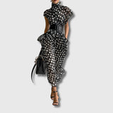 Andrea – Vestido Maxi de Chifón con Lunares
