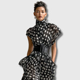 Andrea – Vestido Maxi de Chifón con Lunares