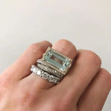 Anillo Vintage de Plata con Vidrio Turquesa