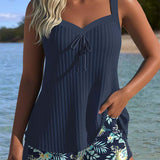 Julia | Tankini a rayas con parte inferior de baño de dos piezas