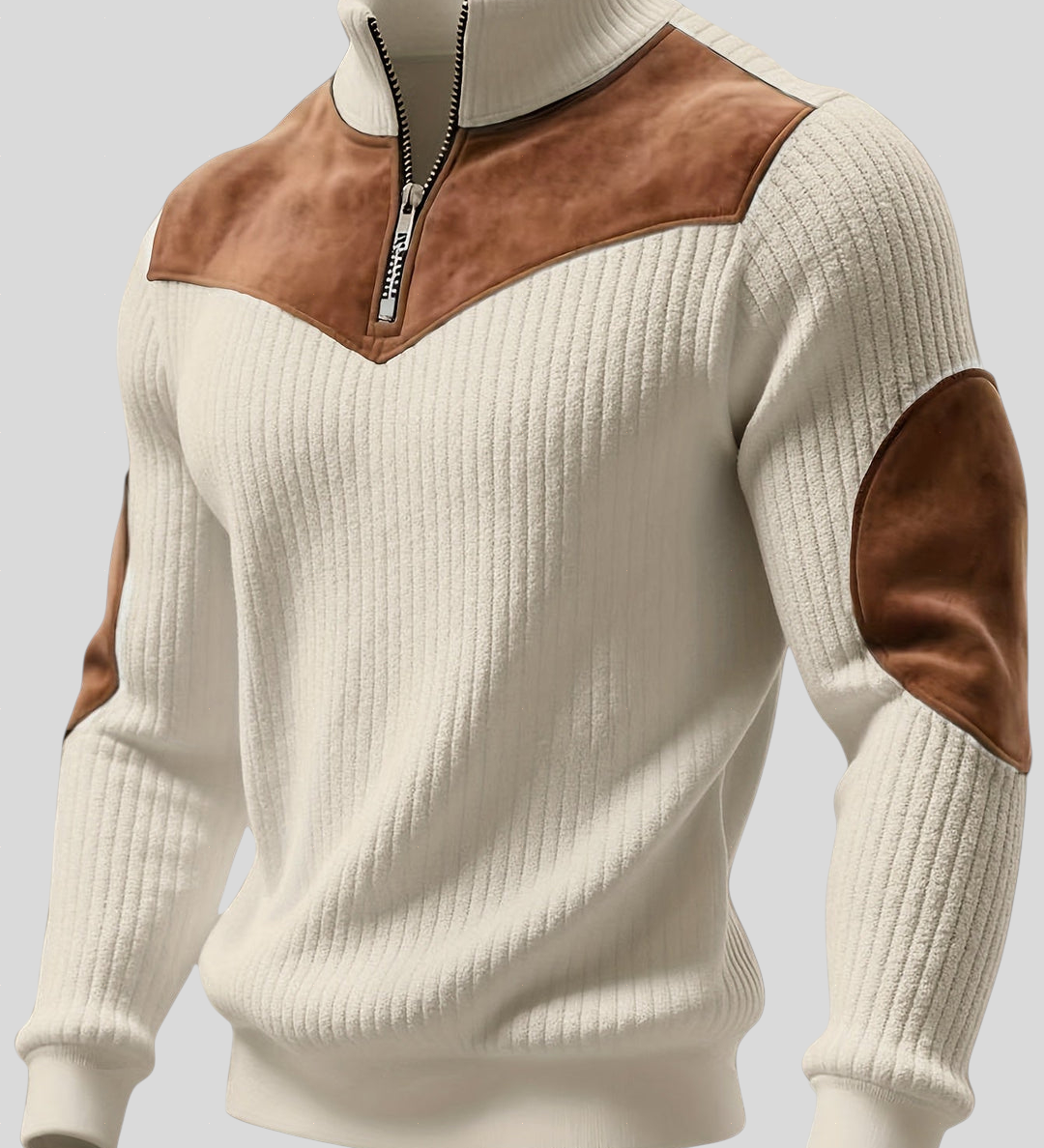 Kortez – Suéter de Tricot Casual con Media Cremallera