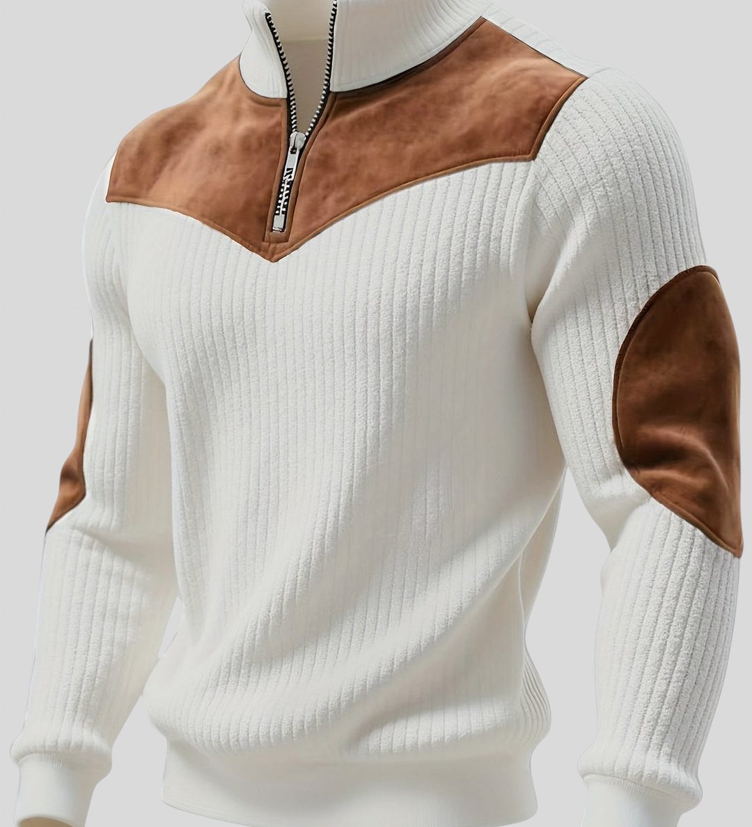 Kortez – Suéter de Tricot Casual con Media Cremallera