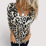 Zlata – Camiseta casual para mujer con estampado de leopardo