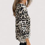 Zlata – Camiseta casual para mujer con estampado de leopardo