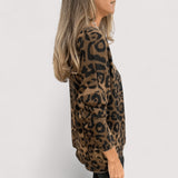 Zlata – Camiseta casual para mujer con estampado de leopardo
