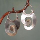 Pendientes en espiral vintage de plata
