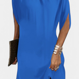 Vestido Midi Ena Atemporal con Escote Redondo