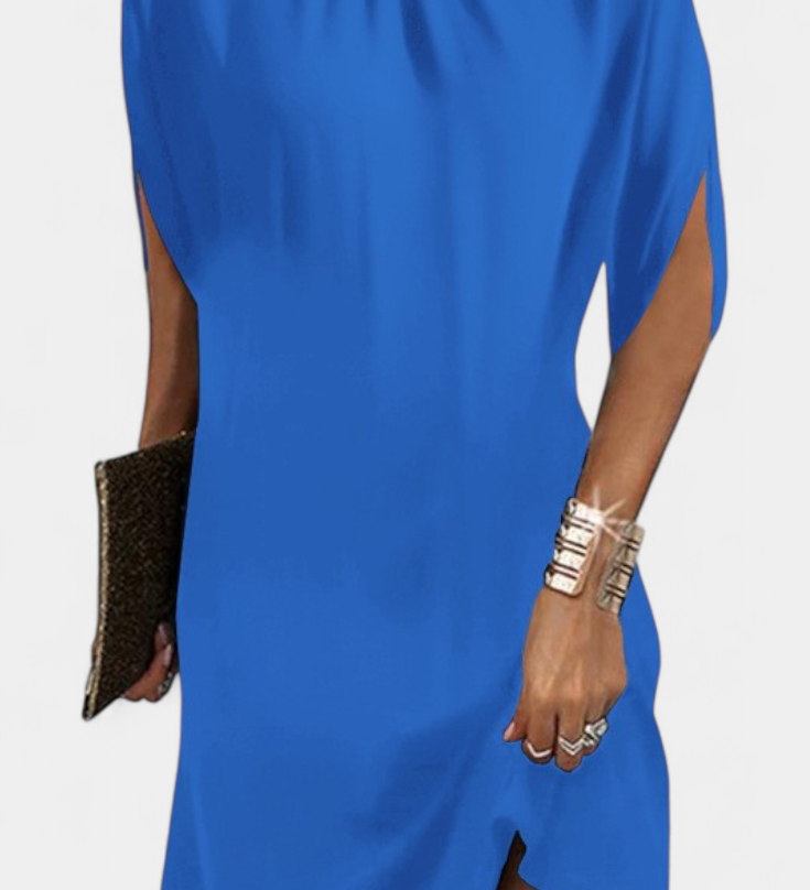 Vestido Midi Ena Atemporal con Escote Redondo