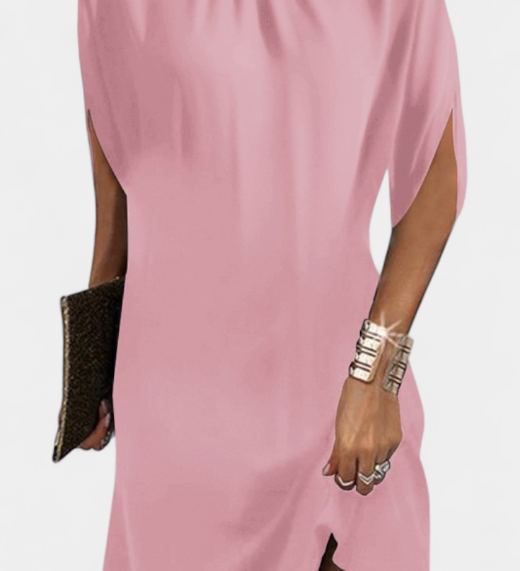 Vestido Midi Ena Atemporal con Escote Redondo