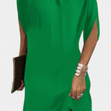 Vestido Midi Ena Atemporal con Escote Redondo
