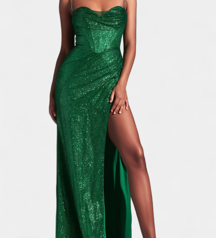 Ines Vestido Sirena con Cuerpo y Tirantes de Espagueti