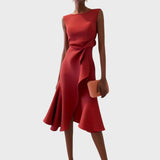 Katarina - Vestido midi asimétrico con volantes