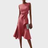 Katarina - Vestido midi asimétrico con volantes