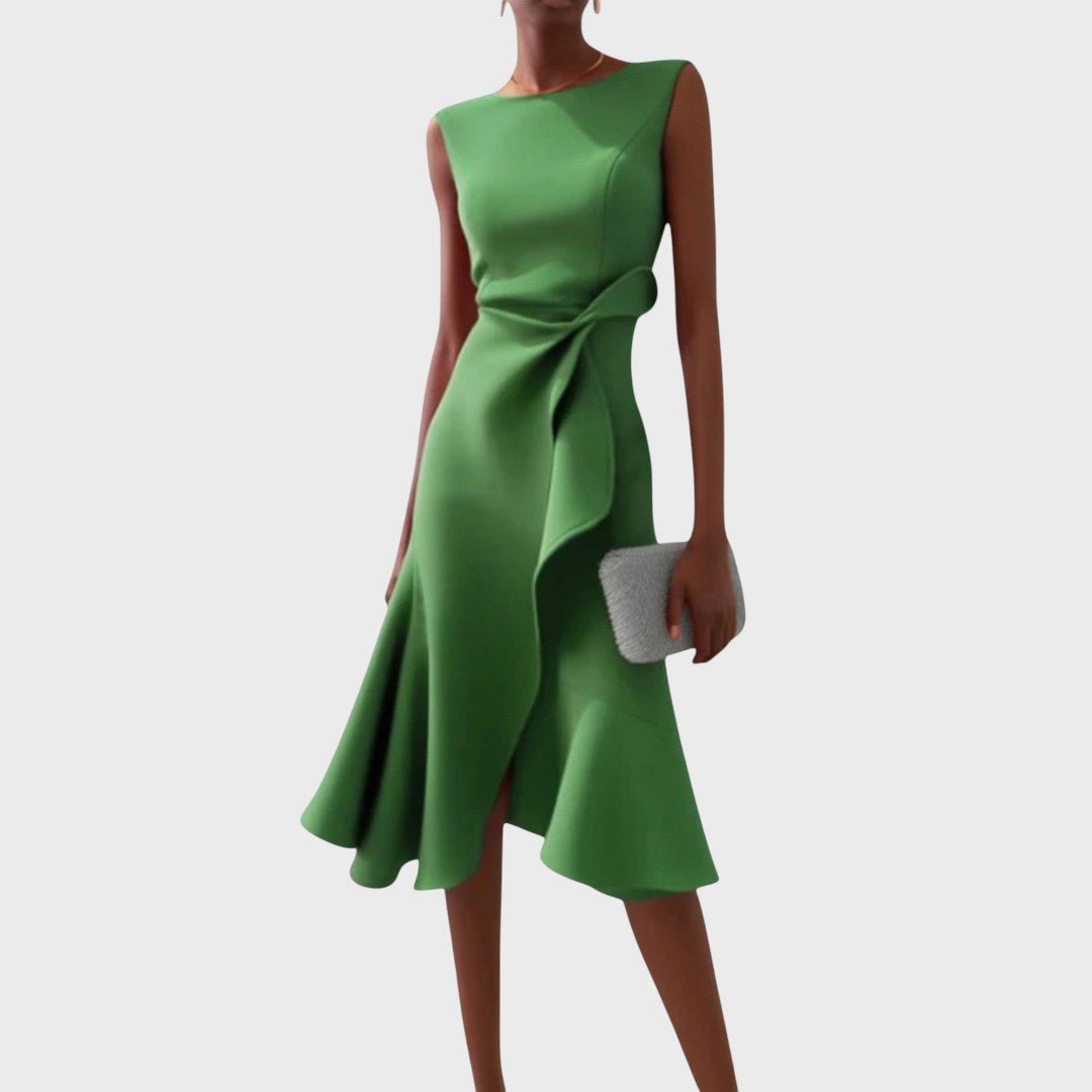 Katarina - Vestido midi asimétrico con volantes