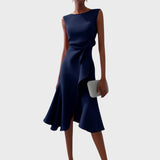 Katarina - Vestido midi asimétrico con volantes
