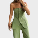 Milica - Conjunto de top y pantalones de mujer