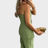 Milica - Conjunto de top y pantalones de mujer