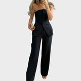 Milica - Conjunto de top y pantalones de mujer
