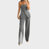 Milica - Conjunto de top y pantalones de mujer
